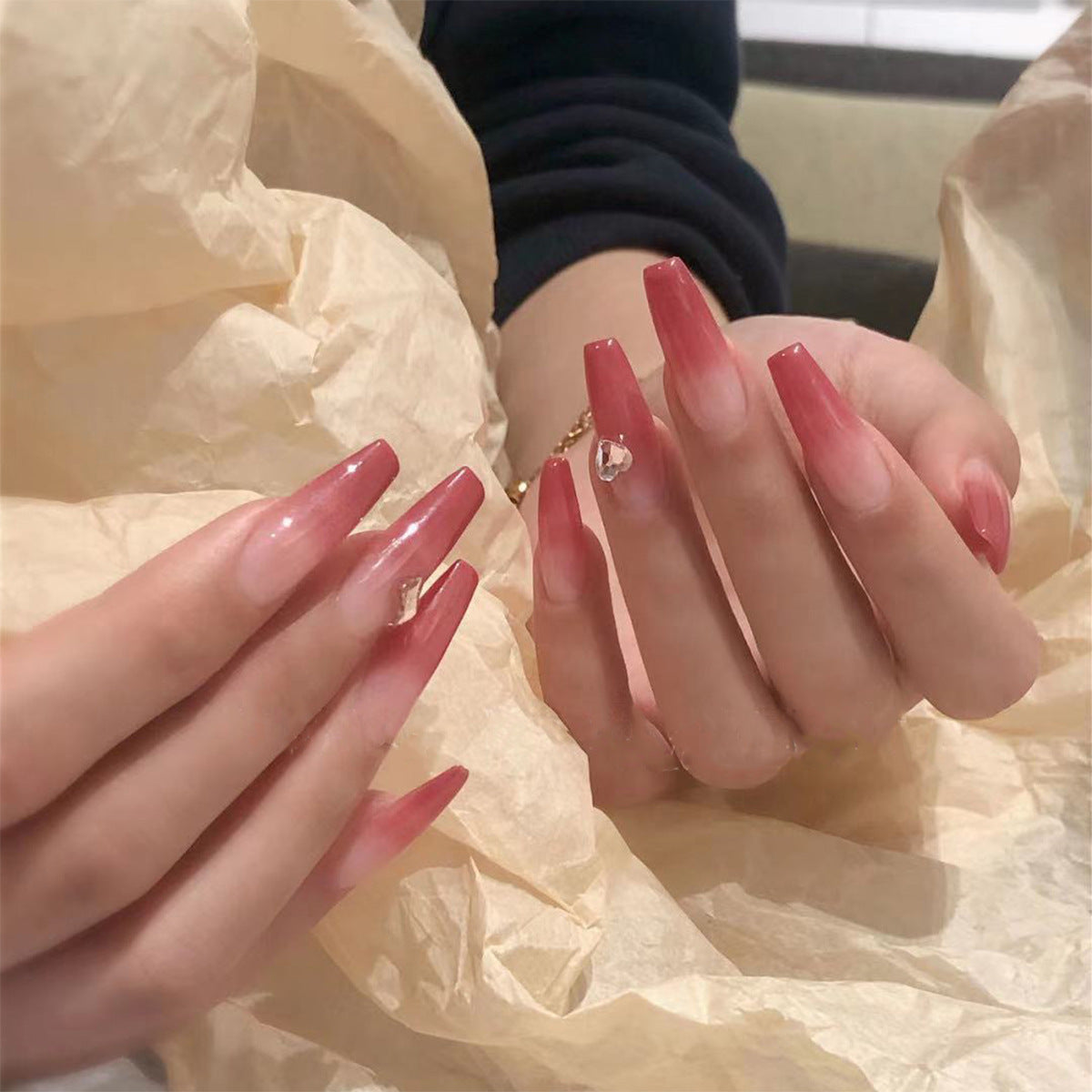 Peach Gradient Pure Desire Temperament Wear Manicure